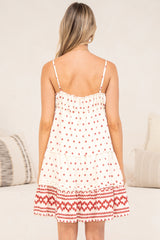 Antonia Mini Dress - Sweetheart Neckline Tiered Lace Spliced Dress with Adjustable Straps in Fay Print