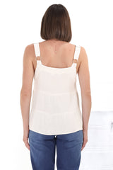 Avni Top - Square Neckline With Adjustable Straps In Beige