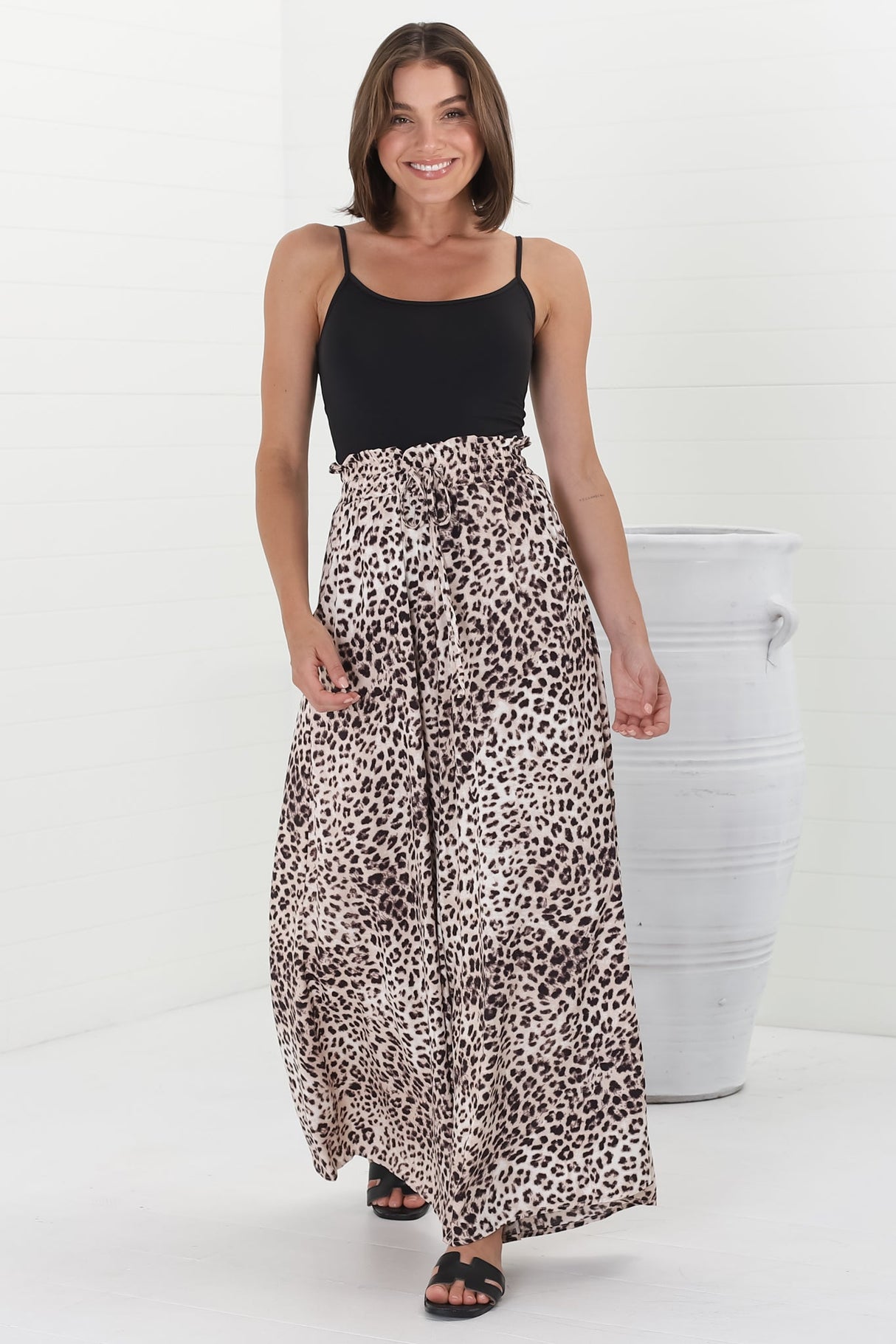 Archer Pants - High Waisted Wide Leg Pants in Tatum Print