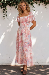 Model wearing Ashby Maxi Dress in Alani Print from Salty Crush

