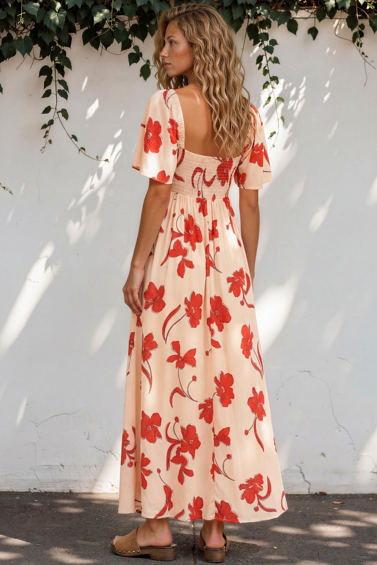 Model wearing Ashby Maxi Dress in Arli Print from Salty Crush