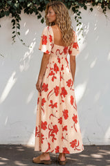 Model wearing Ashby Maxi Dress in Arli Print from Salty Crush