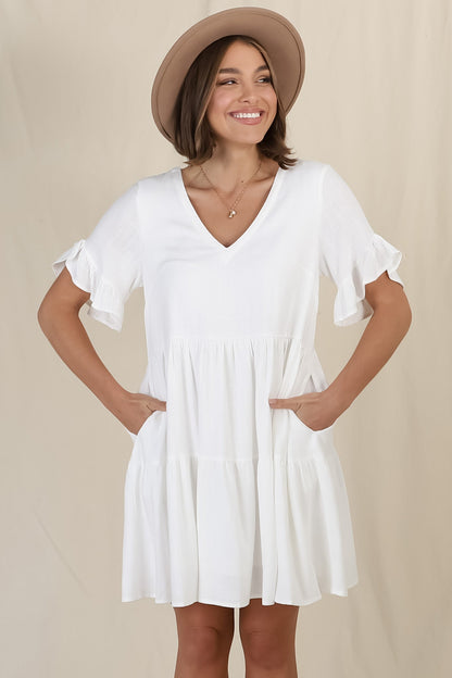 Audrina Mini Dress - White
