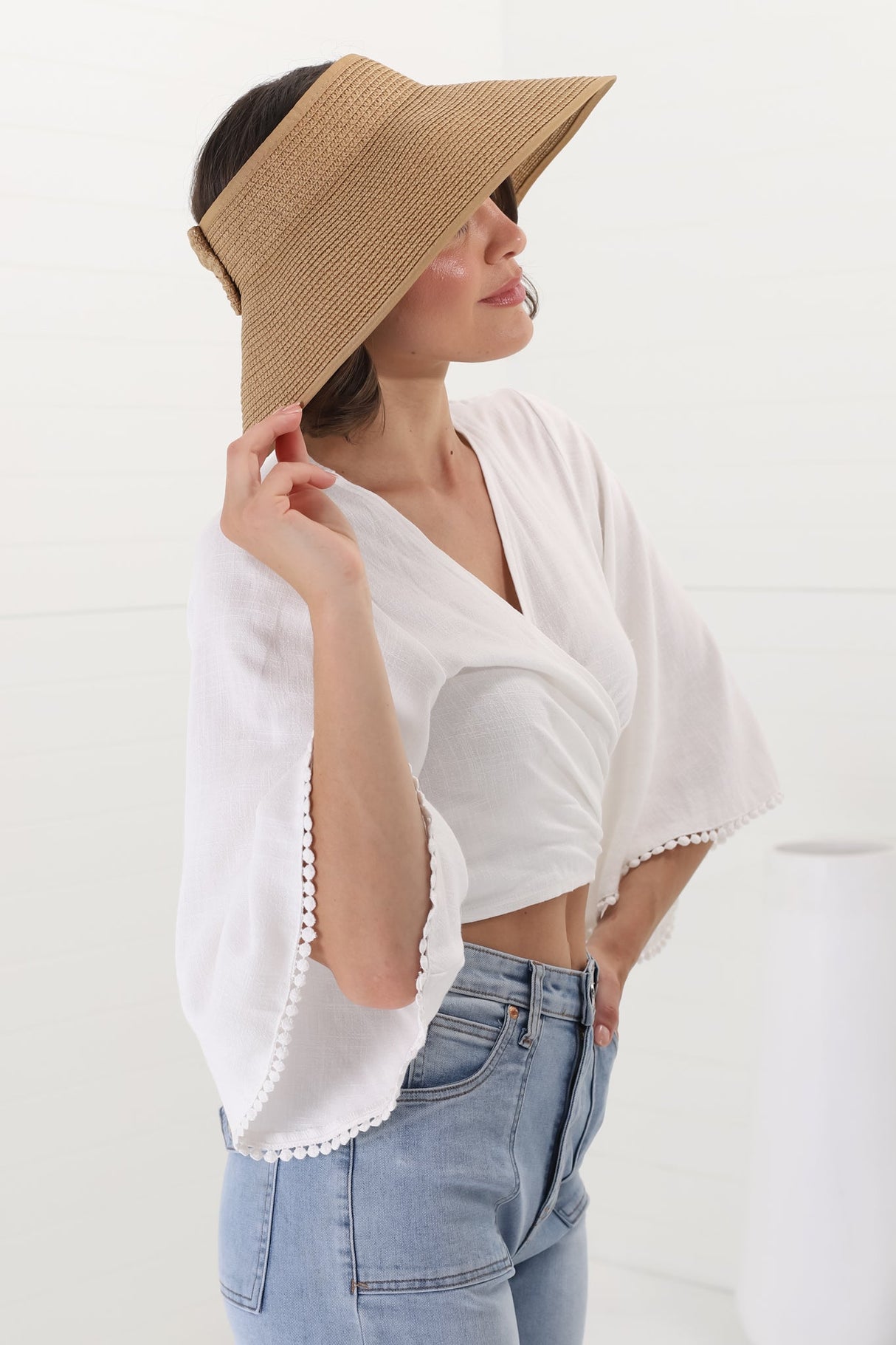 Aura Woven Sun Visor - Natural