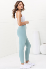 Axel Leggings - High Waisted Full Length Leggings in Frosted Green