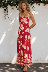 Model wearing Aviva Maxi Dress in Varenna Print from Salty Crush