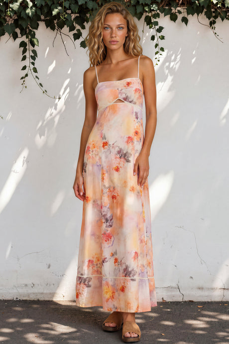 Model wearing Aviva Maxi Dress in Zosia Print from Salty Crush