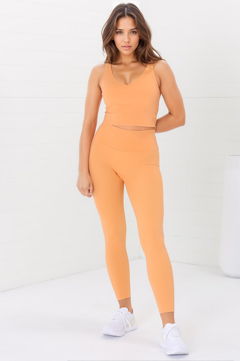 Axel Leggings - High Waisted Full Length Leggings in Boston Orange