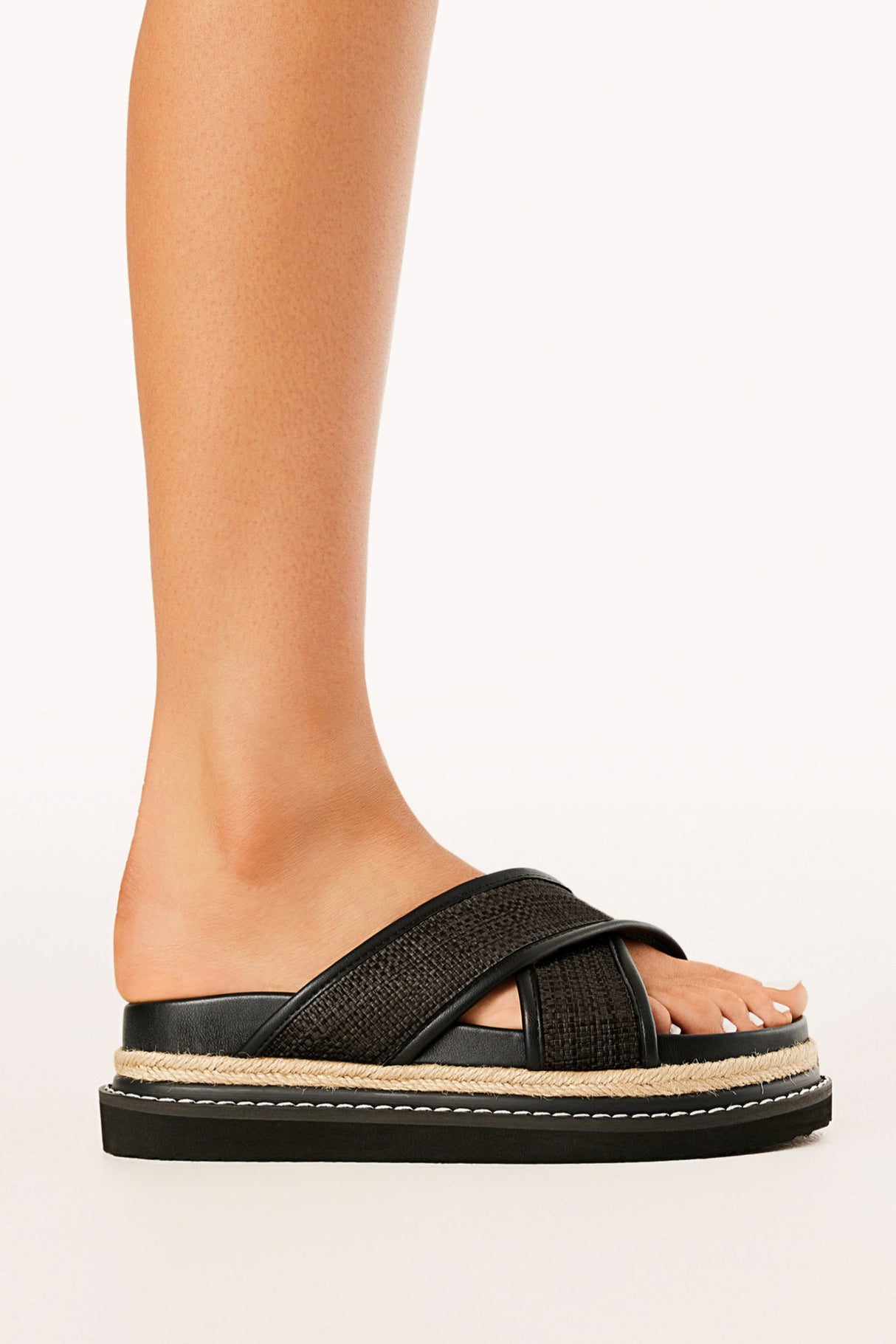 Aysha Sandals - Black Raffia