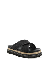 Aysha Sandals - Black Raffia