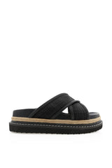 Aysha Sandals - Black Raffia