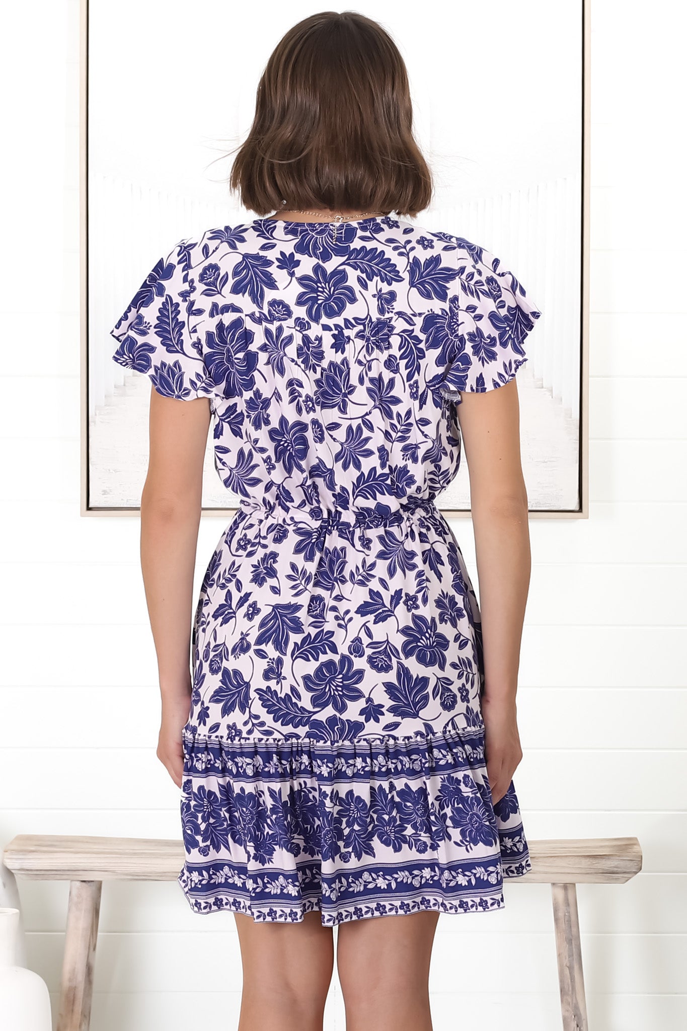 Bailey Mini Dress - Cap Sleeve A Line Dress in Floral Print
