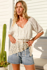 Barella Crochet Scarf - Cream