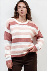 Model wearing Bay Jumper in Pink from Salty Crush
