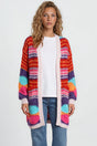 Model wearing Bellatrix Cardigan in Pink from Salty Crush