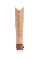 Bentley Embroidered Cowboy Boots- Biscuit