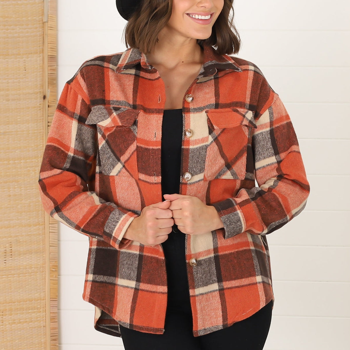 Rust Shacket Woman Salty Crush | Bernie Shacket - Rust | Winter Collection