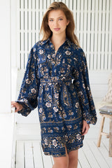 JAASE - Beverly Shirt Dress: Button Down Dress with Matching Belt in Adeline Print