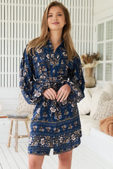 JAASE - Beverly Shirt Dress: Button Down Dress with Matching Belt in Adeline Print