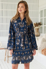 JAASE - Beverly Shirt Dress: Button Down Dress with Matching Belt in Adeline Print