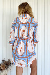 JAASE - Beverly Shirt Dress: Button Down Dress with Matching Belt in Ace of Spades Print