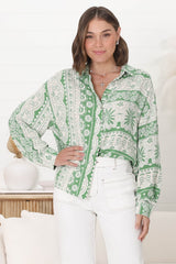 Billi Shirt  - Long Sleeve Button Down in Adilla Print