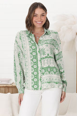 Billi Shirt  - Long Sleeve Button Down in Adilla Print