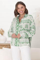 Billi Shirt  - Long Sleeve Button Down in Adilla Print