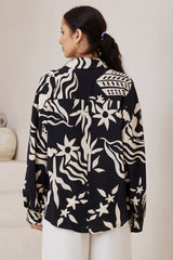 Billi Shirt  - Long Sleeve Button Down in Salt Lake Print