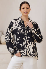 Billi Shirt  - Long Sleeve Button Down in Salt Lake Print