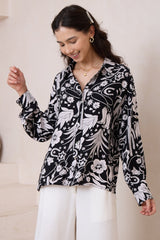 Billi Shirt - Long Sleeve Button Down in Wyoming Print