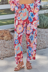 JAASE - Elka Pants: Straight Leg Pants with Pockets in Valli Print