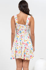 Bliss Mini Dress - Square Neckline Tiered Sun Dress in Soliel Print