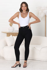 Bob Jeans - High Waist Stretch Skinny Leg Jeans in Black