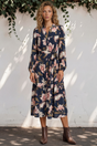 Model wearing Bonham Maxi Dress in Brighton Print from Salty Crush