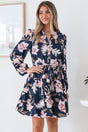 Model wearing Bonham Mini Dress in Brighton Print from Salty Crush