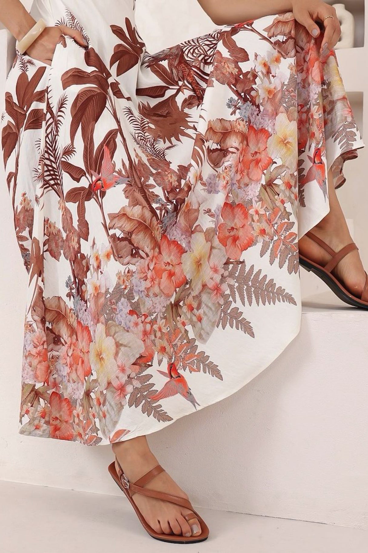 Bonita Maxi Dress: Spaghetti Strap Sun Dress in Azriel Print