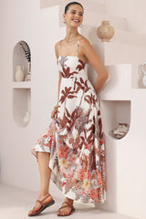 Bonita Maxi Dress: Spaghetti Strap Sun Dress in Azriel Print