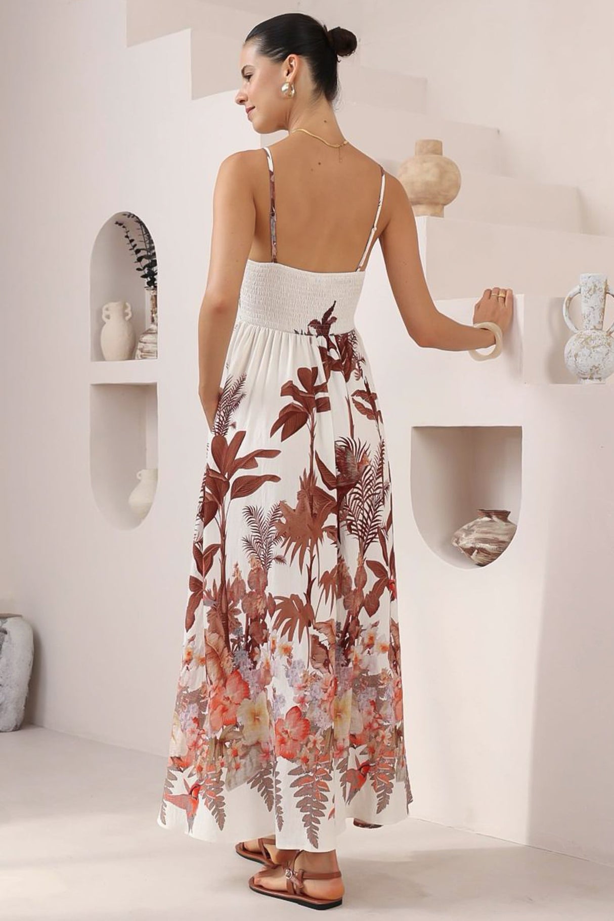 Bonita Maxi Dress: Spaghetti Strap Sun Dress in Azriel Print