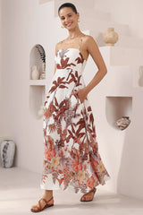 Bonita Maxi Dress: Spaghetti Strap Sun Dress in Azriel Print
