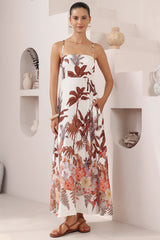 Bonita Maxi Dress: Spaghetti Strap Sun Dress in Azriel Print