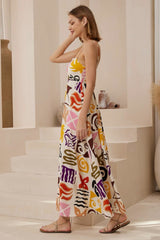 Bonita Maxi Dress: Spaghetti Strap Sun Dress in Sebastian Print