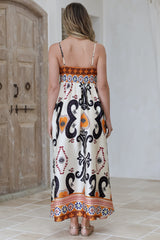 Bonita Maxi Dress - Spaghetti Strap Sun Dress in Belrae Print