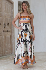 Bonita Maxi Dress - Spaghetti Strap Sun Dress in Belrae Print