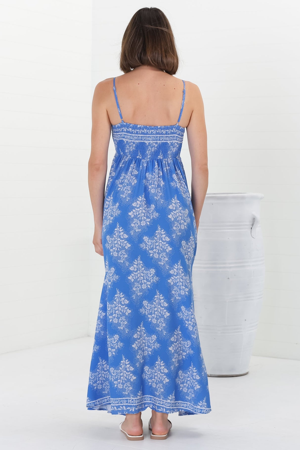 Bonita Maxi Dress: Spaghetti Strap Sun Dress in Bridgette Print