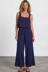 True Jumpsuit - Sqaure Neckline Overall Jumpsuit in Navy