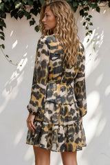 Cadell Mini Dress - Mandarin Collar Buttoned Down Dress in Nemera Print