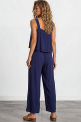 True Jumpsuit - Sqaure Neckline Overall Jumpsuit in Navy