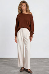 Willow Jumper - Relaxed fit Jumper with Long Sleeves in Rust