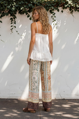 Adelaide Pants - Drawstring High Waisted Wide Leg Pant in Lyla Print